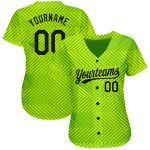 Custom Baseball Jersey with Personalized Name and Number - Neon Green Black 3D Pattern Design Personalized Neon Green Black