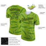Custom Team Name Number Crocodile T-Shirt - Personalized Neon Green 3D Pattern Design Performance Tee Personalized Neon Green