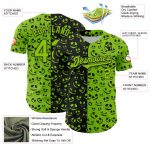 Custom Name and Number Neon Green Black 3D Pattern Halloween Rave Baseball Jersey Personalized Neon Green Black 3D Pattern