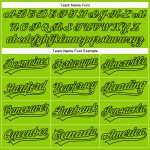 Custom Neon Green 3D Pattern Baseball Jersey with Side Stripes, Personalized Team Name and Number, Authentic Design Personalized