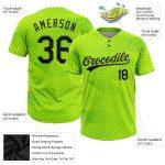 Custom Neon Green Black 3D Pattern Softball Jersey Unisex with Personalized Name and Number, Two-Button Design Personalized