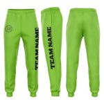 Custom Neon Green Fleece Jogger Sweatpants with Name and Number - Personalized Team Athletic Pants Personalized Neon Green
