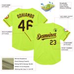 Custom Neon Green Black-Gold Baseball Jersey with Personalized Name and Number - Authentic Throwback Style Personalized Neon