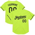 Custom Name Number Authentic Baseball Jersey Neon Green Black Mesh Throwback Personalized Neon Green Black Mesh Authentic