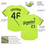 Custom Name Number Authentic Baseball Jersey Neon Green Black Mesh Throwback Personalized Neon Green Black Mesh Authentic