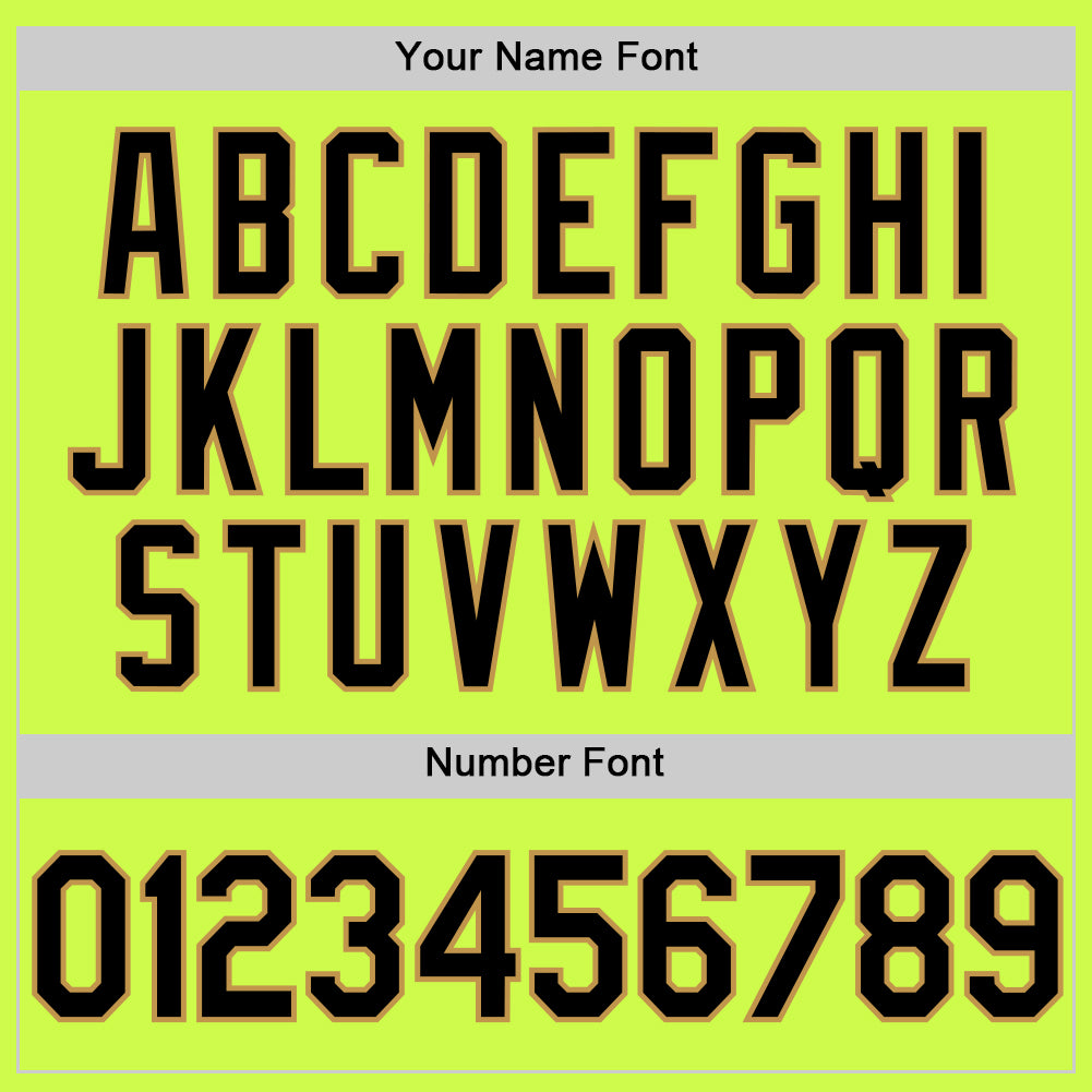 Personalized Neon Green Black-Old Gold Authentic Throwback Baseball Jersey Team Custom Name and Number Custom Name and Number Personalized Neon Green Black Gold Throwback Baseball Jersey Authentic Team Apparel Personalized Neon - Image 5