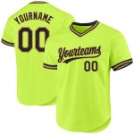 Custom Name and Number Personalized Neon Green Black Gold Throwback Baseball Jersey Authentic Team Apparel Personalized Neon