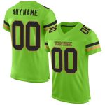 Custom Neon Green and Black Football Jersey with Team Name & Number - Authentic Mesh Jersey Personalized Neon Green Black-Old