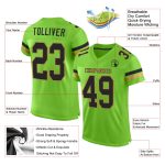 Custom Neon Green and Black Football Jersey with Team Name & Number - Authentic Mesh Jersey Personalized Neon Green Black-Old