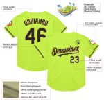 Custom Name Number Throwback Baseball Jersey Neon Green Black Old Gold Mesh Personalized Team Apparel Personalized Neon Green