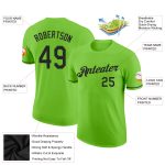 Custom Name and Number Neon Green Black Performance T-Shirt - Personalized Team Apparel Personalized Neon Green Black Performance