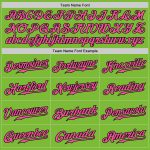 Custom Authentic Baseball Jersey with Neon Green, Black Pinstripe, and Pink-Black Personalized Name and Number Personalized