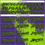Custom Name & Number Authentic Baseball Jersey with 3D Neon Green Black Purple Brush Stroke Design Personalized Neon Green