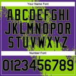 Custom Team Performance T-Shirt with Personalized Name & Number, Neon Green Black-Purple 3D Brush Stroke Design Personalized
