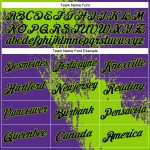 Custom Team Performance T-Shirt with Personalized Name & Number, Neon Green Black-Purple 3D Brush Stroke Design Personalized