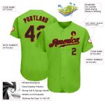 Custom Name Number Black Red Neon Green Baseball Jersey - Authentic Team Jersey Personalized Neon Green Black-Red Authentic