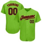 Custom Name Number Black Red Neon Green Baseball Jersey - Authentic Team Jersey Personalized Neon Green Black-Red Authentic