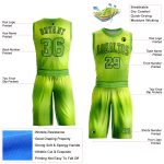 Custom Name Number Basketball Jersey Sublimation Round Neck Neon Green Black Suit Personalized Neon Green Black Round Neck