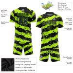 Custom Neon Green Black Soccer Jersey - Personalized Sublimation Uniform Personalized Neon Green Black Sublimation Soccer