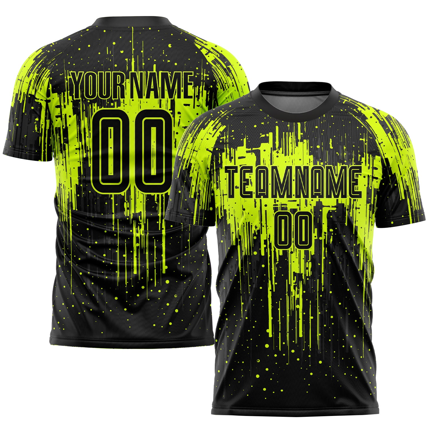 Custom Neon Green Sublimation Soccer Jersey - Black 7380 Personalized Uniform Personalized Neon Green Black Sublimation Soccer