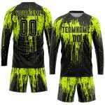 Custom Neon Green Black Soccer Jersey with Personalized Name and Number - Team Uniform 7380 Personalized Neon Green Black