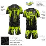 Custom Neon Green Black Soccer Jersey with Personalized Name and Number - Team Uniform 7380 Personalized Neon Green Black