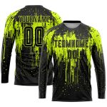 Custom Neon Green Black Soccer Jersey with Personalized Name and Number - Team Uniform 7380 Personalized Neon Green Black