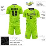 Custom Name and Number Sublimation Soccer Jersey - Personalized Neon Green and Black Team Uniform Personalized Neon Green