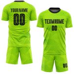 Custom Name and Number Sublimation Soccer Jersey - Personalized Neon Green and Black Team Uniform Personalized Neon Green