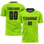 Custom Name and Number Sublimation Soccer Jersey - Personalized Neon Green and Black Team Uniform Personalized Neon Green
