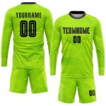 Custom Name and Number Sublimation Soccer Jersey - Personalized Neon Green and Black Team Uniform Personalized Neon Green