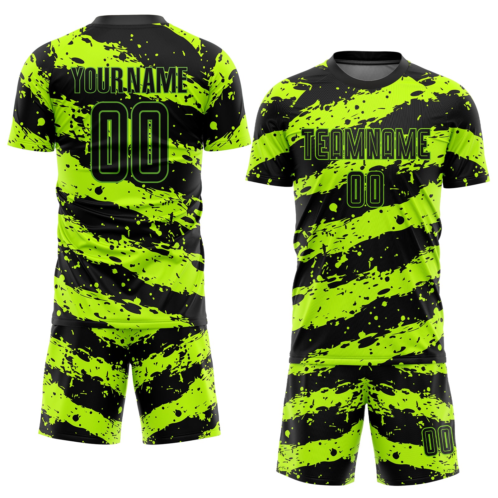 Personalized Neon Green Black Sublimation Soccer Uniform Jersey Custom Neon Green Black Soccer Jersey - Personalized Sublimation Uniform Personalized Neon Green Black Sublimation Soccer - Image 2