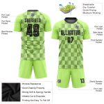 Custom Name and Number Soccer Jersey - Personalized Neon Green Black Third Sublimation Team Uniform Personalized Neon Green