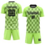 Custom Name and Number Soccer Jersey - Personalized Neon Green Black Third Sublimation Team Uniform Personalized Neon Green