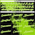 Custom Neon Green 3D Abstract Brush Stroke Performance T-Shirt with Team Name and Number Personalized Neon Green Black-White