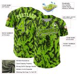 Custom Baseball Jersey with Personalized Name and Number, Neon Green Black-White 3D Abstract Fluid Design Personalized Neon