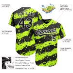Custom 3D Pattern Baseball Jersey - Neon Green and Black-White Design, Authentic Style Personalized Neon Green Black-White