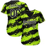 Custom 3D Pattern Baseball Jersey - Neon Green and Black-White Design, Authentic Style Personalized Neon Green Black-White