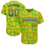 Custom St. Patricks Day Baseball Jersey with 3D Pattern Design, Personalized Neon Green, Black & White, Team Name and Number