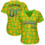 Custom St. Patricks Day Baseball Jersey with 3D Pattern Design, Personalized Neon Green, Black & White, Team Name and Number