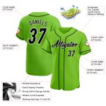 Personalized Neon Green Black and White Baseball Jersey Authentic Style Personalized Neon Green Black-White Authentic Baseball