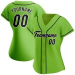 Personalized Neon Green Black and White Baseball Jersey Authentic Style Personalized Neon Green Black-White Authentic Baseball
