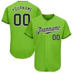 Custom Authentic Baseball Jersey with Personalized Name and Number - Neon Green and Black-White Design Personalized Neon