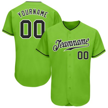 Custom Authentic Baseball Jersey with Personalized Name and Number - Neon Green and Black-White Design Personalized Neon