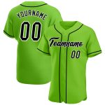 Personalized Neon Green Black and White Baseball Jersey Authentic Style Personalized Neon Green Black-White Authentic Baseball