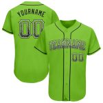 Custom Name and Number Personalized Drift Fashion Baseball Jersey - Neon Green Black-White Authentic Design Personalized