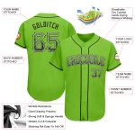 Custom Name and Number Personalized Drift Fashion Baseball Jersey - Neon Green Black-White Authentic Design Personalized