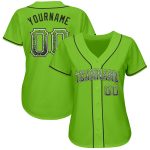 Custom Name and Number Personalized Drift Fashion Baseball Jersey - Neon Green Black-White Authentic Design Personalized