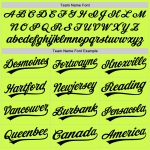 Custom Name and Number Authentic Throwback Baseball Jersey in Neon Green Black White Personalized Neon Green Black-White
