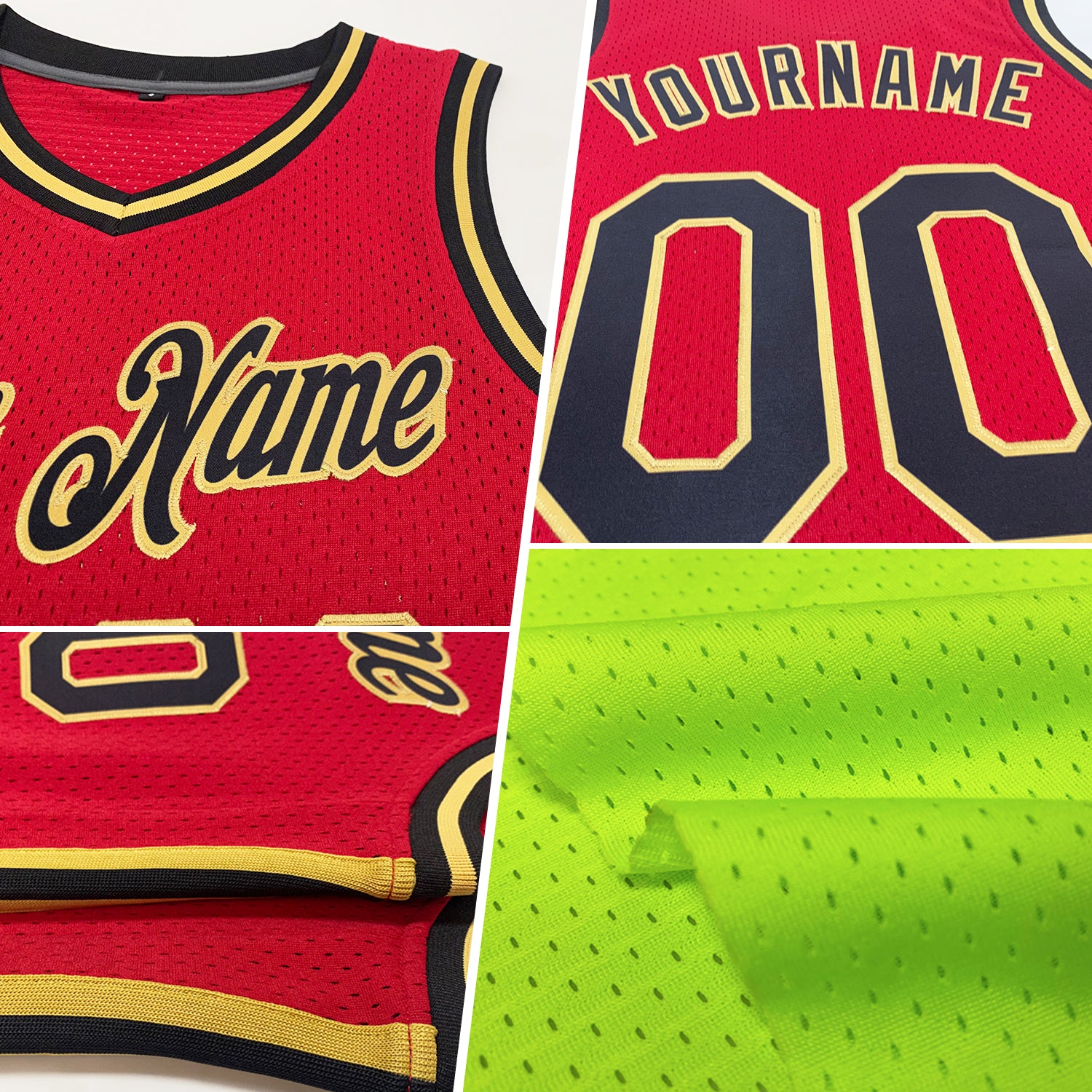 Personalized Neon Green Black-White Authentic Throwback Basketball Jersey Personalized Neon Green Black White Basketball Jersey - Authentic Throwback Style Personalized Neon Green Black-White Authentic - Image 2